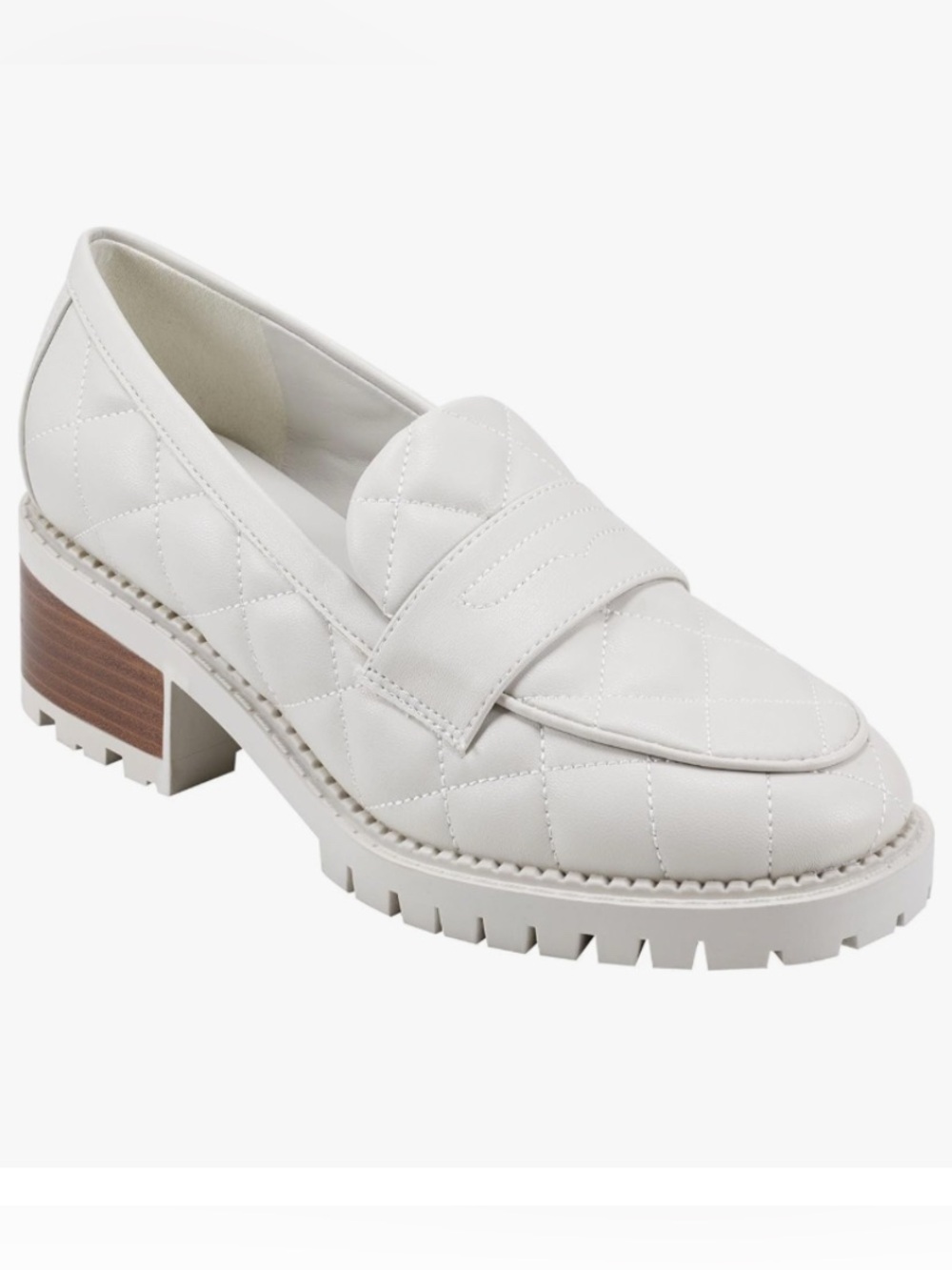 Mark Fisher Madantea Quilted Lug Sole Loafers Cream/Ivory Size 10 NWOT